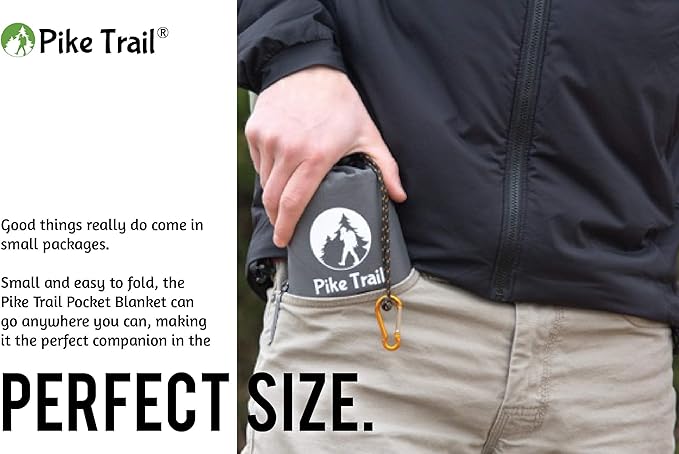 Pike Trail Pocket Beach Blanket (60 in X 56 in) Lightweight, Sand-Proof, Waterproof Picnic Blanket for Hiking, Camping, Picnics, Travel and Beach Trips