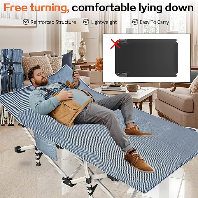79x32 inches Camping cot Camping Bed cots for Sleeping 900 LBS(Max Load) Folding cot with Carry Bag Double Layer Oxford Camping cots Sleeping cots for Adults Office Home Nap Beach Vocation