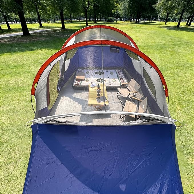 CAMPROS CP Camping Tent 10 Person Family Cabin Tent, 2 Room Water Resistant Waterproof Tent with Top Rainfly, 4 Large Mesh Windows, Double Layer, Easy Set Up, Portable with Carry Bag, 16ft x 9ft x72in