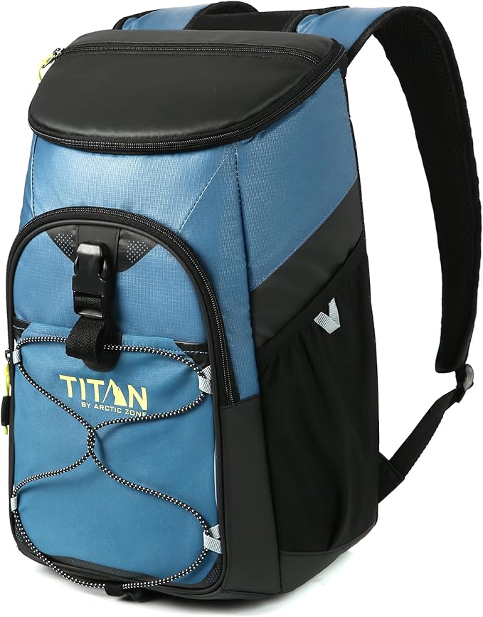 Titan by Arctic Zone Backpack Cooler, Insulated Soft Sided Bag with Leak Proof Lining and Padded Straps, for Lunch, Picnic, and Travel, 24 Can Capacity