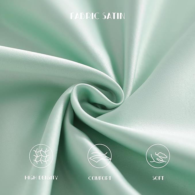 NTBAY Zippered Silk Satin Toddler Pillowcases - 2 Pack Hidden Zipper 13x18 Pillowcases - Luxury and Silky Baby Travel Pillow Covers, Cyan