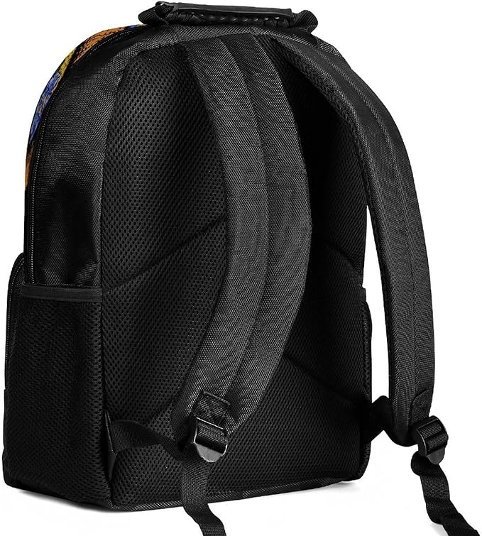 Lightweight Rucksack for Sports Travel Running, Big Capacity Multipurpose Anti-Theft Bookbag, Sunflower Goat Skull Art Travel and Sport Backpack Rucksack