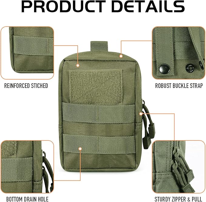 Gogoku 4-Pack Molle Pouch Tactical Molle Pouches Compact Utility EDC Waist Bag Pack