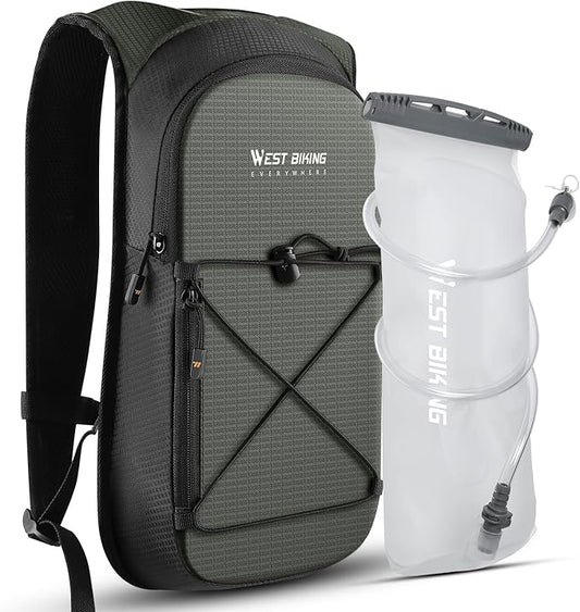 Hydration Backpack with 2L TPU Water Bladder, Lightweight Hiking Water Backpack, Running Hydration Pack for Cycling Climbing Camping Rave, Hydropack for Men Women