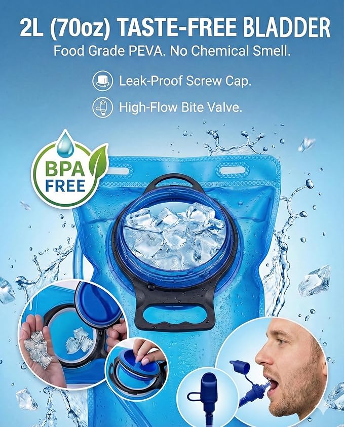 Hydration Hiking Backpack, Water Hiking Backpack, Hydration Backpack with 15l Water Bladder, Runinnng Backpack for Men Women for Cycling Campling