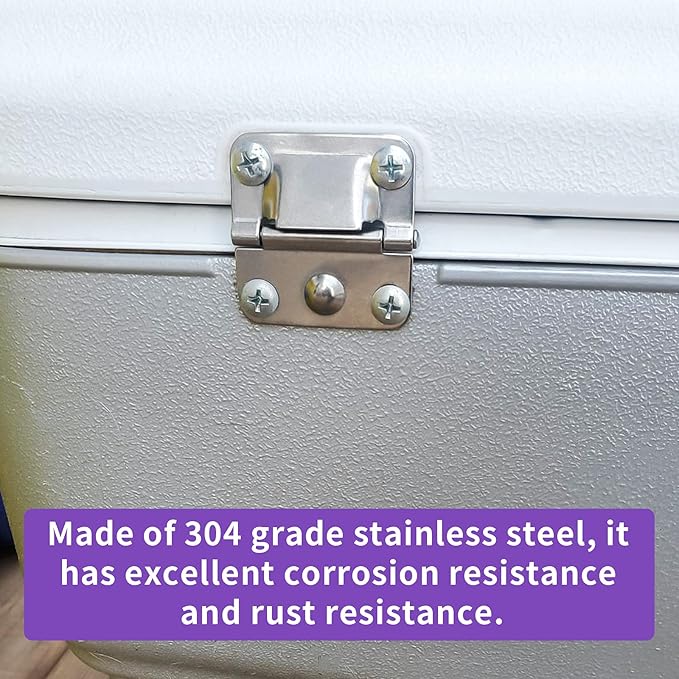 Cooler Stainless Steel Hinge, for Camping Cooler Accessories, Compatible with Coleman Ice Chest Stainless Steel Hinges with Screws 5235 5250 5286b 6262 6270-2 Pack