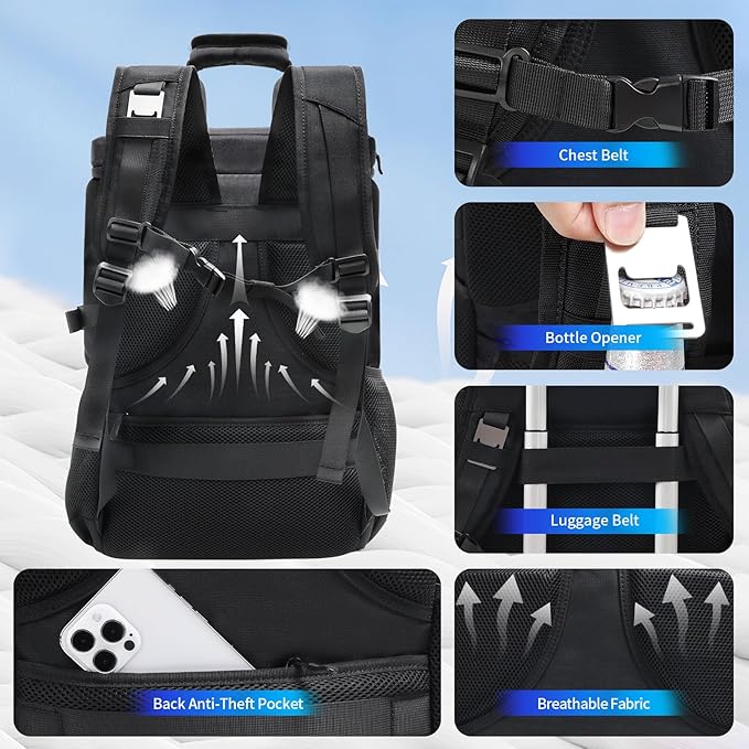 Jetviivid Cooler Backpack - 35 Can Insulated Backpack Soft Cooler Bag with Handle, Tactical Leakproof Thermal Bag Waterproof Lunch Backpack for Camping, Beach, Hiking, Picnic, Fishing, Travel