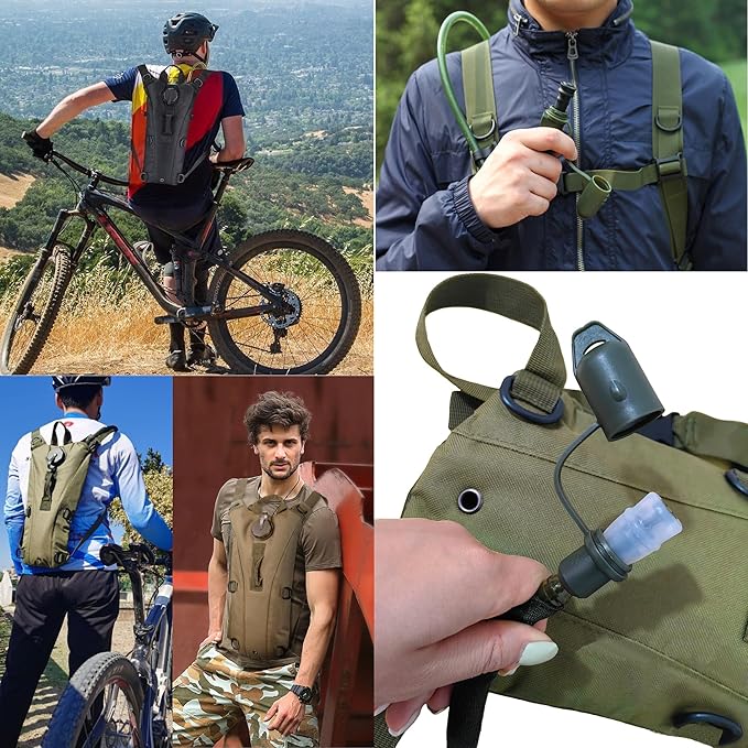 Hydration Pack Hiking Water Backpack with 3L Water Bladder, Adjustable Water Storage Reservoir Bag Men Women Running Vest for Hiking Running Cycling Climbing Camping