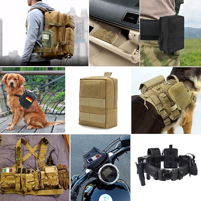2 Pack Tactical Molle Pouch - Premium Durable Utility Bag for Military, Hiking, Camping, Hunting, EDC & Duty Belts, Backpacks and Vests