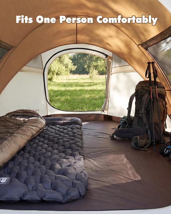 4 Person Instant Pop Up Tent, Automatic Waterproof Windproof Camping Tent with 2 Doors for Outdoor Hiking, Beach & Travel, Portable Family Tent with Carry Bag for Easy Setup