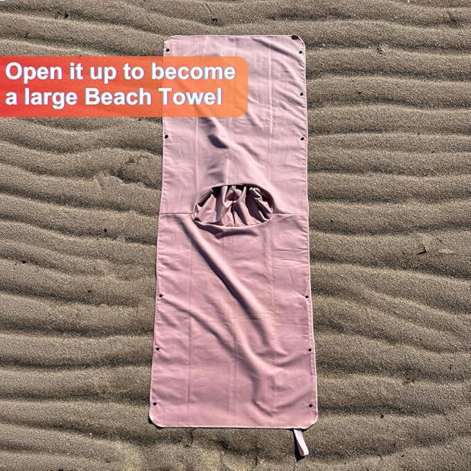 Beach Towel Blanket Changing Robe Surf Poncho for Surfing Swimming Pool Outdoor Camping, Microfiber Quick Dry Towel (Pink, Adult)