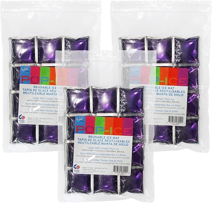 ICY-COOLS Reusable Ice Packs for Coolers - Flexible Ice Sheets, Flat and Long-Lasting for Camping or Lunch Boxes, 10x16 & 8x12, 1 or 3 Pack