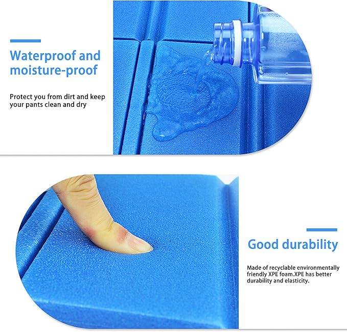 2PCS Camping Cushion Seat, Foldable Ultralight Foam Sitting Pads, Save Your Backpack Space and Reduce Weight