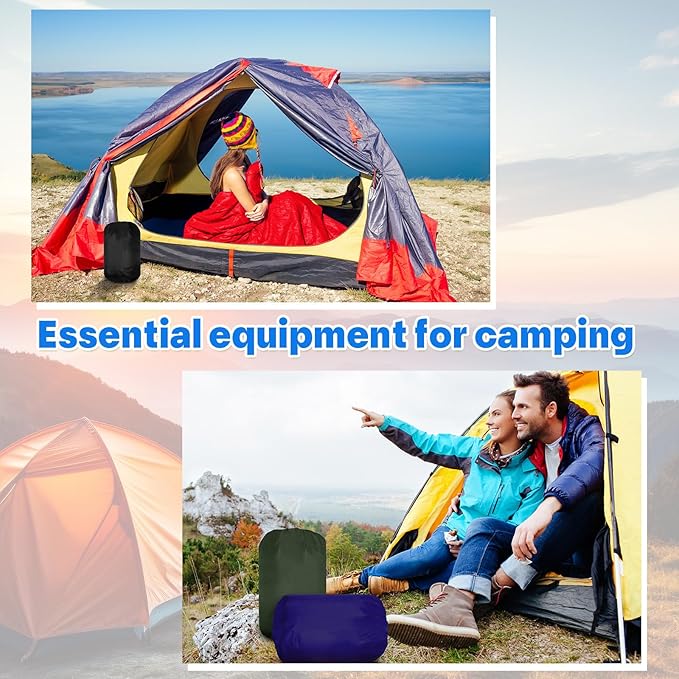 VitalCozy 24 Pcs Sleeping Bags for Adults Bulk Lightweight Waterproof Backpacking Camping Sleeping Bag with Compression Sack, Portable Compact for Winter Hiking Outdoor Camping Essential