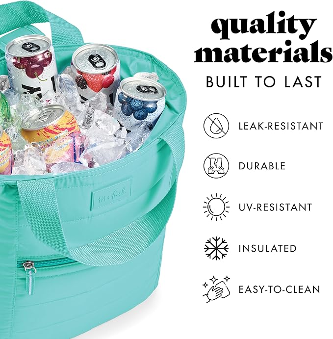 Fit & Fresh Carefree Cooler Collection – Insulated, Leakproof, Water-Resistant Tote & Mini Sling Bag for Summer Pool & Travel