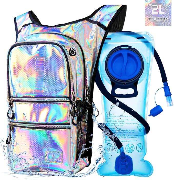 Hydration Backpack Pack, Water Backpack 20L Capacities Included 2L Hydration Bladder, Festival Essential - Rave Hydration Pack Hydropack Hydro for Hiking, Festival Gear