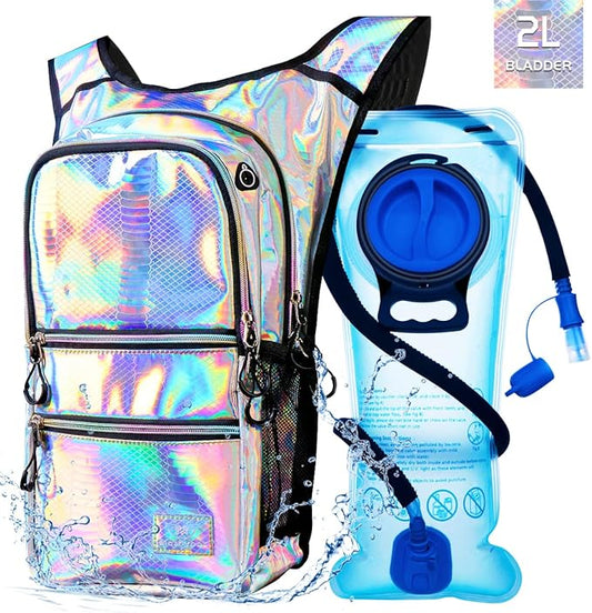 Hydration Backpack Pack, Water Backpack 20L Capacities Included 2L Hydration Bladder, Festival Essential - Rave Hydration Pack Hydropack Hydro for Hiking, Festival Gear