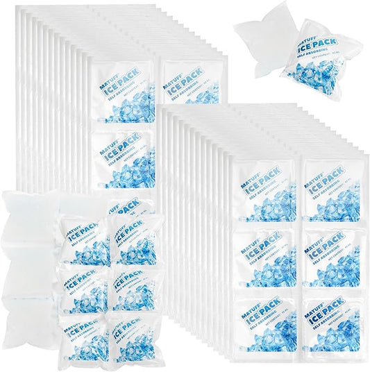 100 Sheets Reusable Freezer Ice Packs for Coolers & Lunch Boxes - Long-Lasting Gel Ice Packs, Cuttable 600 Cells, Keep Food/Drinks Cold for Shipping, Camping, Beach, Fishing