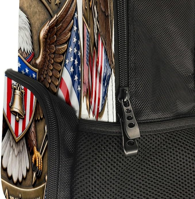 Men Women Polyester America 250th Anniversary USA Patriotic Freedom Art Daypack Big Capacity Shoulder Bag With Adjustable Shoulder Straps for Camping Travel Walking Cycling
