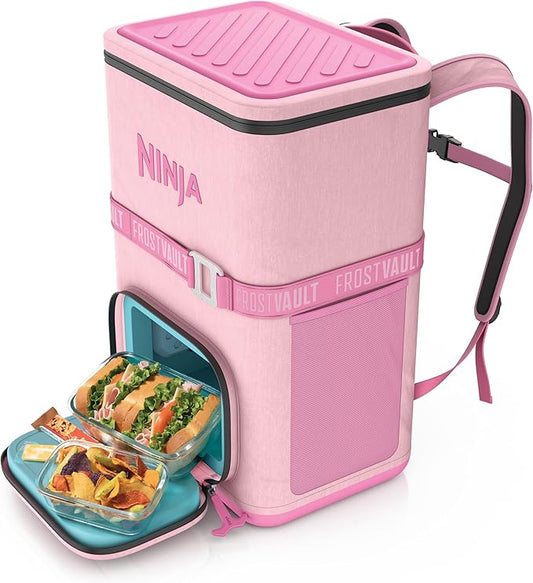 Ninja FrostVault Go Can Soft Cooler, 24/36 Can, Leak Proof, Built-In Cup Holder, 2 Ice Packs & Dry Storage Drawer, Polyester Insulation, Hiking, Camping, Picnic