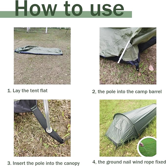 One Man Tent, Breathable 1 Person Tent with Fine Mesh, Portable Backpacking Tents with Carry Bag Ultralight & Waterproof for Hiking Camping Mountaineering Fishing Travel Sporting_Goods..