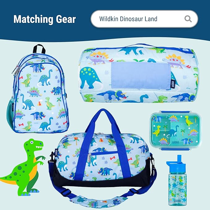 Wildkin Kids Ice Packs (4 Packs) for Boys & Girls, Perfect for Daycare & Preschool Slim & Reusable Ice Packs, Keep Lunches Fresh & Cool for School & Travel, Portable Ice Packs for Kids (Dinosaur)