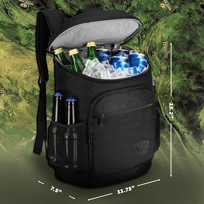 Mossy Oak MLF Fishing Cooler Backpack - Major League Insulated Leak Proof Beverage Coolers Bag