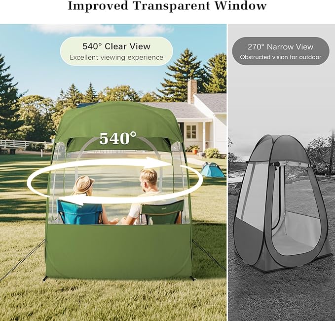 Sports Tent, Portable & Foldable Pop Up Tents Shelter with Carry Bag, Instant Weather Proof Clear View Bubble Tent for Fishing, Camping, Watching Sports Events
