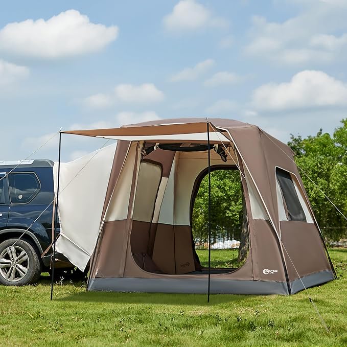 Portal 5-Person SUV Tent with Porch, 2-in-1 Car Camping Tent, Water-Resistant & Windproof, Trunk Tent for Travel & Outdoor Adventures