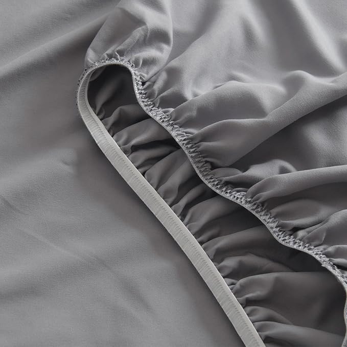 SPRINGSPIRIT Split Top King Sheets Sets for Adjustable Bed, 4 Piece Bed Sheets Set Deep Pockets, Extra Soft and Breathable Bedding Sheets, Grey