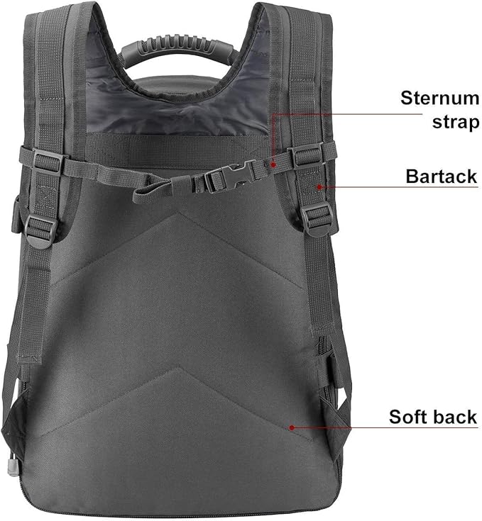 Greencity Laptop Backpacks Tactical 3 Day Expandable Bug Out Bag Classic Case Travel Hiking，Gray