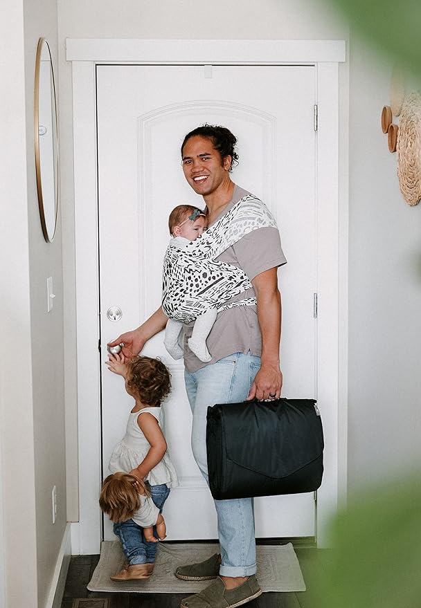 Little Unicorn 5'x10' XL Outdoor Family Picnic & Beach Blanket | Durable & Water-Resistant Fabric | Compact Fold & Easily Wipes Clean | Zipper Pocket (Shoreline Stripe)