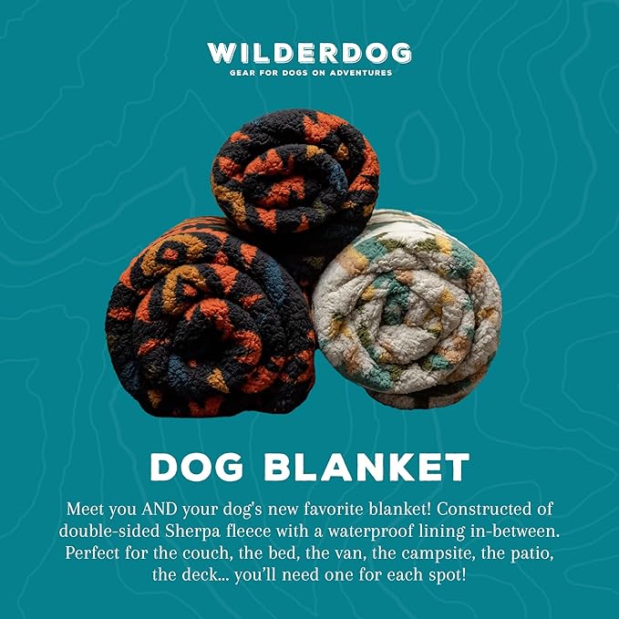 Wilderdog Sherpa Fleece Waterproof Dog Blanket - 60" x 90" - Cream