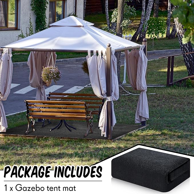 11x11ft Outdoor Gazebo Mat Waterproof Tent Rugs Foldable Portable Floor Blanket for Gazebo Picnic Hiking Lawn Outdoor Supplies Garden