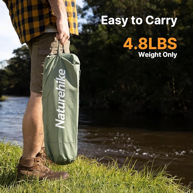 Naturehike Camping Cot, Ultralight Folding Backpacking Cot, 60-Second Easy Set-Up, Supports 330lbs, Portable Camping Bed for Adults Hiking Travel Home
