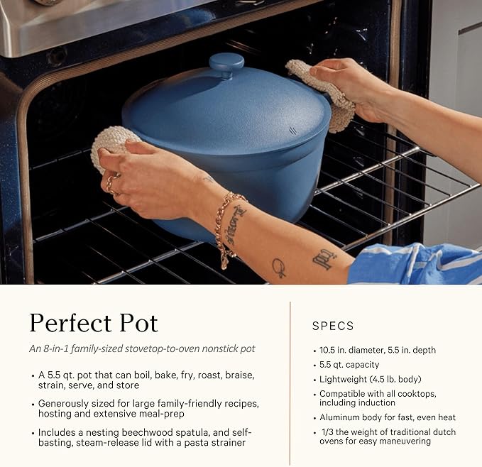 Our Place Cookware Duo - 7-Piece Set Including the Always Pan, Perfect Pot and Spatulas | Multifunctional, Toxin-Free Nonstick | Heat Safe up to 450°F | Oven, Stove, Induction Compatible | Steam