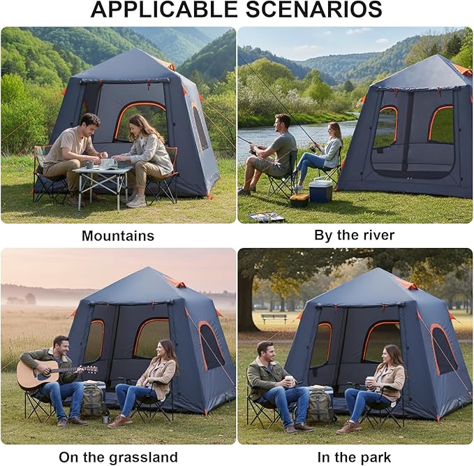 Inflatable Tents for Camping,Easy Blow Up Tent with Hand Pump,4 Seasons Waterproof Air Inflatable Camping Tent House for Family Weekend Camping