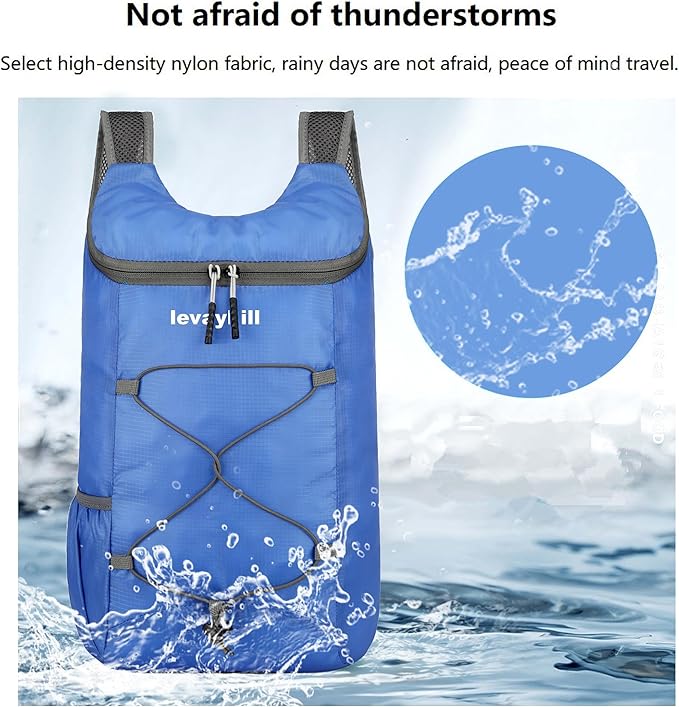 16L Lightweight Foldable Hiking-Backpack Small Packable-Daypack For Travel,Ultralight Water-Resistant Gym Bag Men Women Easy Carry-on (Royal Blue)
