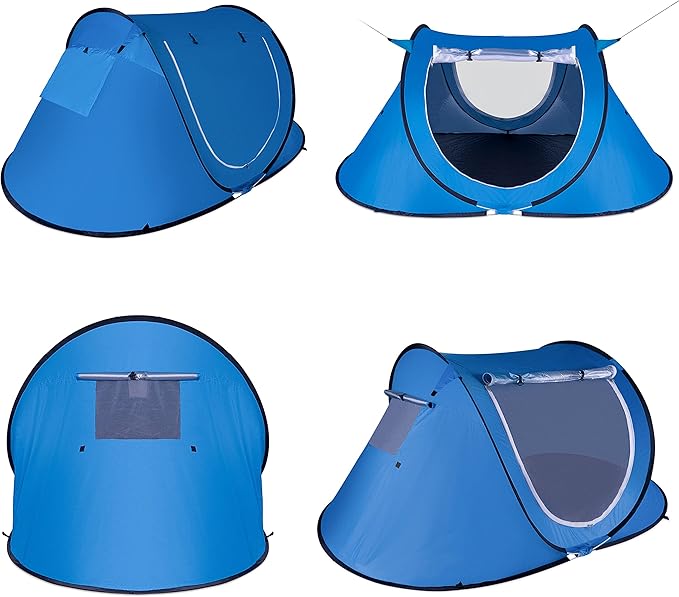 Zento Best Pop Up Beach Tent TA17 - Tent Pop Up Automatic Instant Portable Cabana – Camping Easy Set Up Windproof, Waterproof, Canopy - 3-4 Person Sunshade Shelter with UV Protection and Carry Bag
