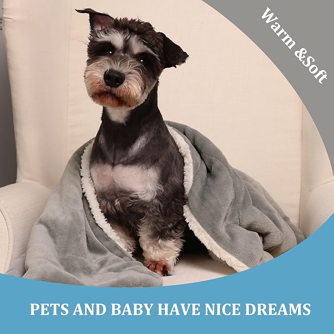 NANPIPER Baby Sherpa Blanket,Warm Toddler Throw Blanket,Soft Newborn Fleece Blanket for Winter (Light Grey,30x40 inches)