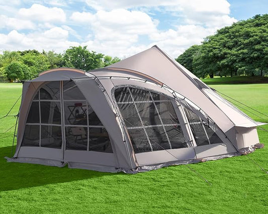 Tents 4/6/8/12 Person, Easy Setup Waterproof Camping Tent with Rainfly, Portable Double Layer Large Family Tent for Camping Backyard Outdoor &Hiking