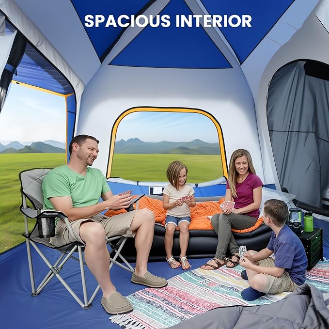 SUV Tents for Camping, Car Tents for Camping 4-6 People, PU 3000mm Waterproof SUV Tent Attachment Tailgate Tent for Car, Spacious Space 8.2'L x 8.2'W x 7.2'H with 2 Awnings & Double Door