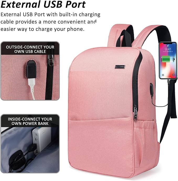 MAXTOP Laptop Backpack Bookbag Backpack with USB Charging Port Anti-Theft[Water Resistant] Work College Business Travel Computer Backpack for Men Women Fits up to 17" Notebook
