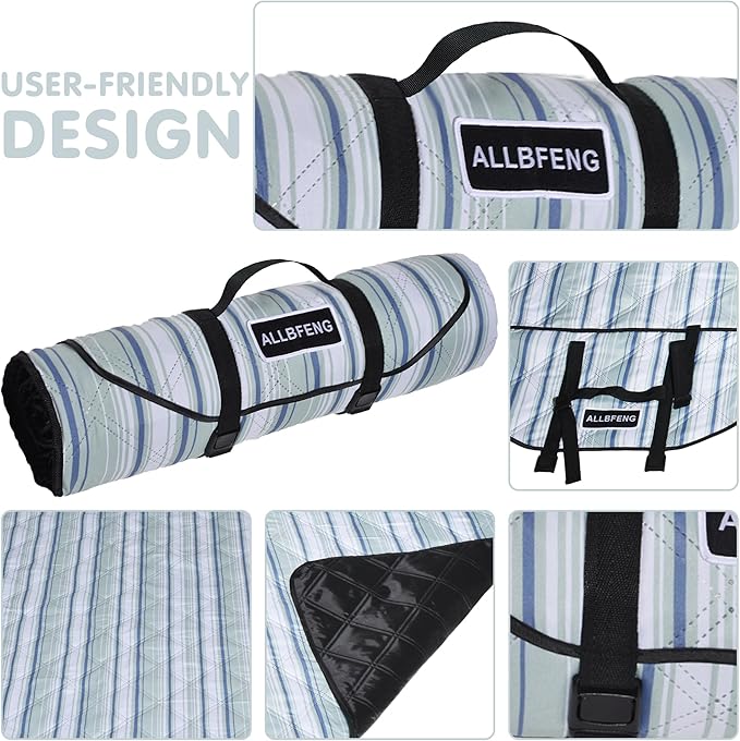 Large Picnic Mat, Outdoor Camping Mat, Tent Mate. Easy to Carry and Store, Water-Resistant, Dust-Proof Sand-Proof, Machine Washable. Thickened. For Picnics, Lawns, Concerts, Outdoor Adventures.