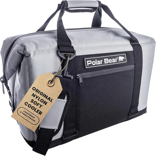 Polar Bear Coolers - Original Soft Cooler Bag - Insulated Leak Proof Beach Cooler Bag, Small Thermal Bags for Travel - Heavy Duty & Portable - Sweat Proof Picnic Carrier - Nylon