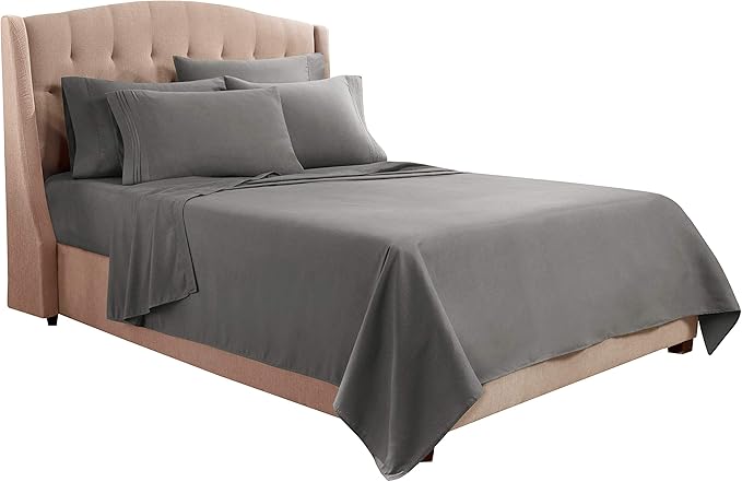 Clara Clark Twin XL Sheets, 5 Piece Set - Hotel Luxury Bed Sheets, Super Soft Bedding Set, Twin XL Size, Charcoal Gray