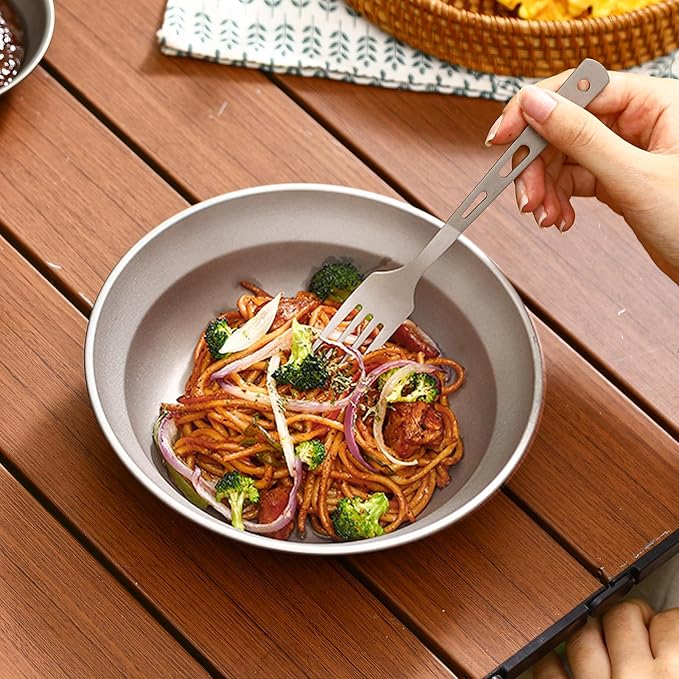 Pure Titanium Camping Bowl Large 7.2 inch Backpacking Ultralight Cookware Outdoor Hiking Kitchen