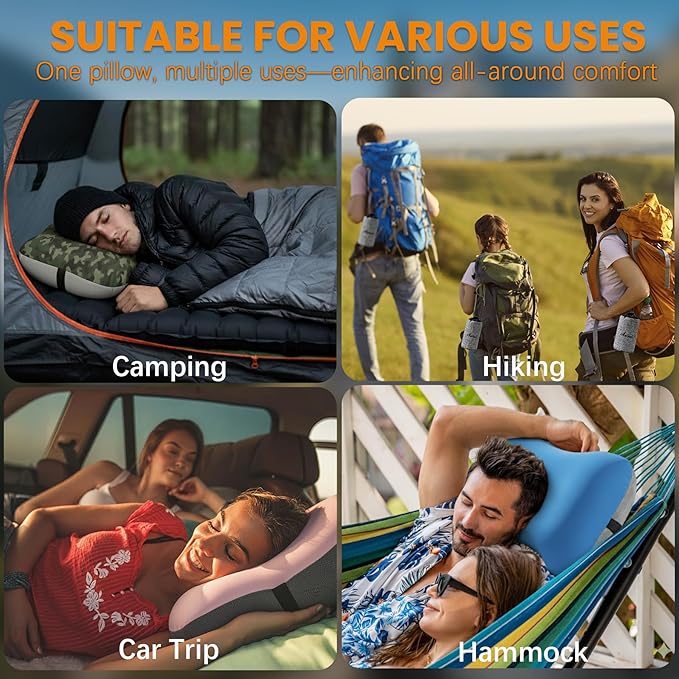 2 Packs Inflatable Neck Pillow for Travel Camp Beach Cruise Essentials Carnival Ship Must Have Deployment Accessories Airplane Attendant Stuff Travel Sheet Cute Small Safety Packable Flight Needs
