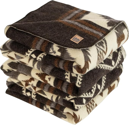 Alpaca Blanket - Premium Alpaca Wool Throw Blanket for Cozy Comfort - Warm Alpaca Wool Blanket - Variegated - Made by Artisans in The Heart of The Mountains of Ecuador