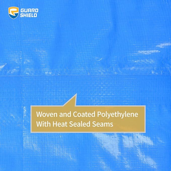 GUARD SHIELD Blue Tarp Waterproof 16x20 Feet Medium Duty All Purpose Poly Tarps Cover 7mil